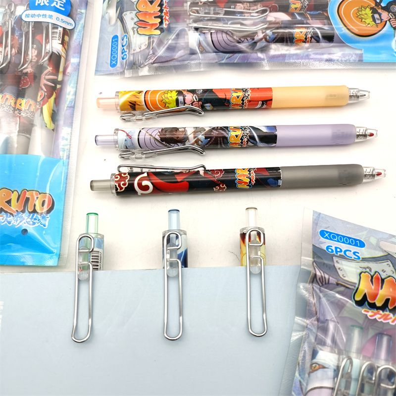 Office Supply Office Stationery Items - Caneta Neutra Naruto Cartoon Press, 6