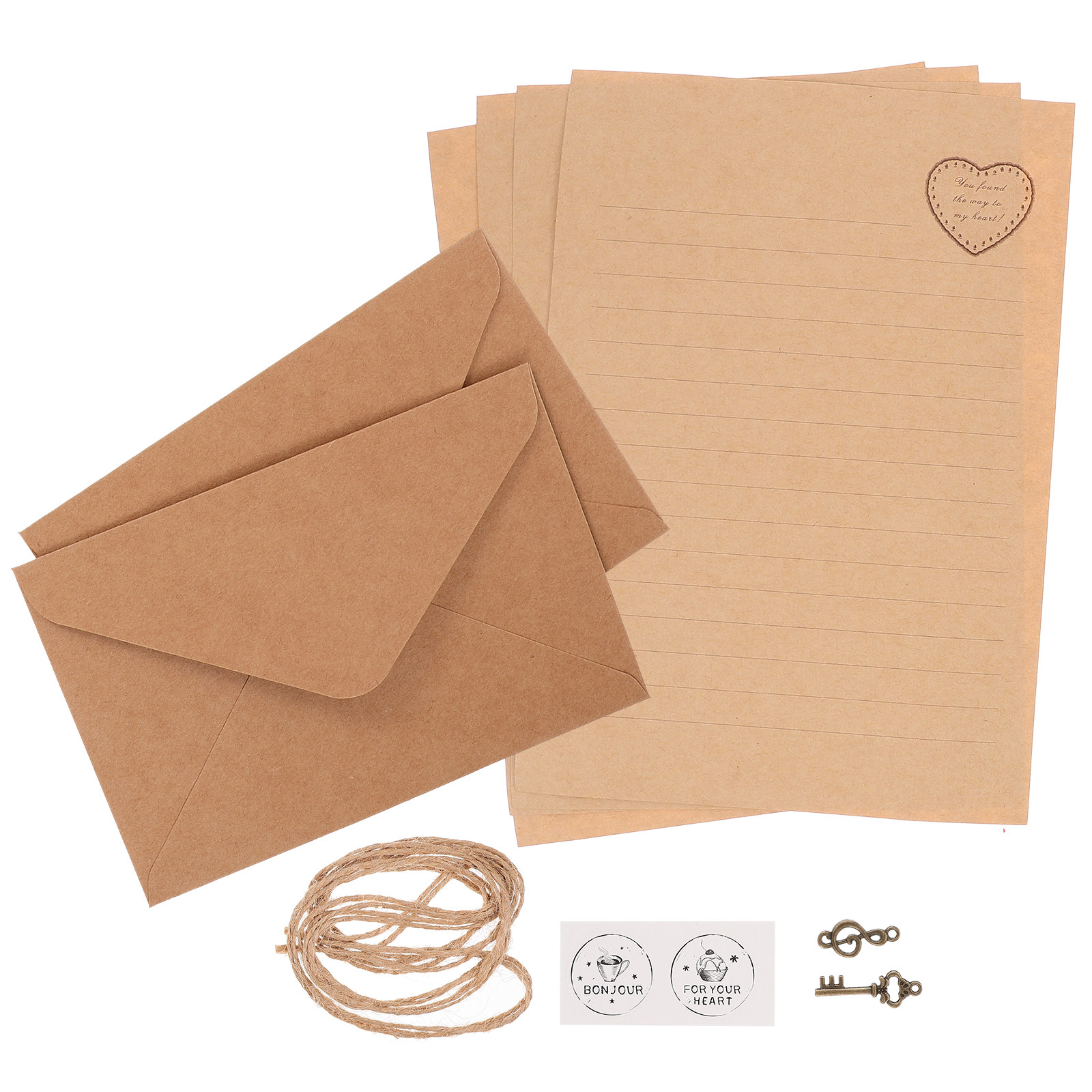 Letter Envelope Kraft - 2 conjuntos de papel de carta