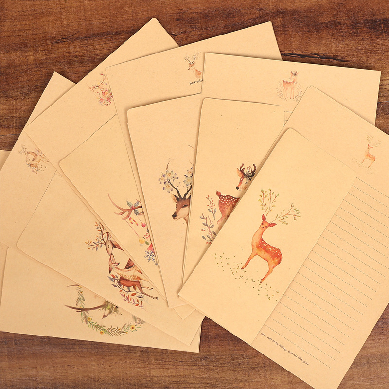 10 envelopes, 10 folhas de pap - Letter Envelope Kraft avaliação e preço